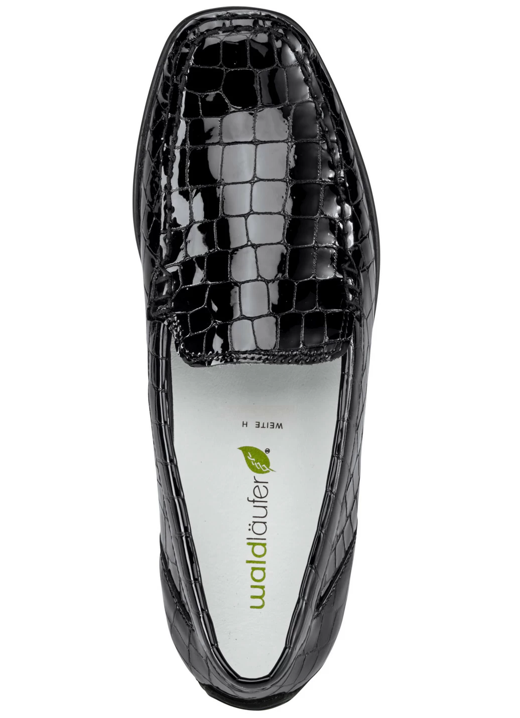Waldläufer Mokassin-Slipper mit stilvoller Krokoprägung