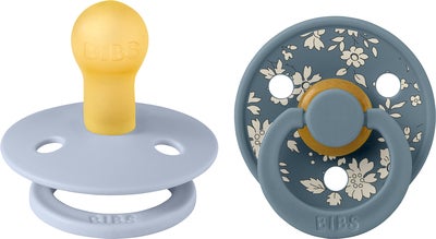 BIBS x Liberty Colour Smokk 2-Pack Lateks Str 1 Rund, Capel/Dusty Blue Mix