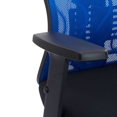 Fauteuil de bureau MARVIN - Accoudoirs réglables - noir et bleu