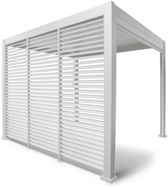 Green Spirit Pergola Seitenwand Mirador für 4m Pergola Classic & Deluxe - Weiß, 123x236 cm, Windschutz, Sonnenschutz, Sichtschutz Paneel