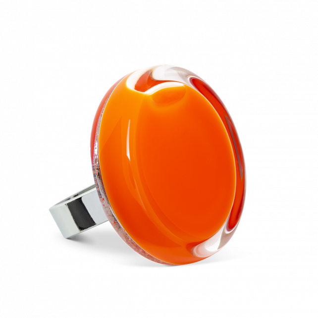 Bague en verre soufflé - Cachou Medium Milk