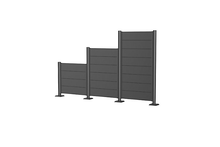Panneau acier droit Biohort 180 x h.180 cm gris