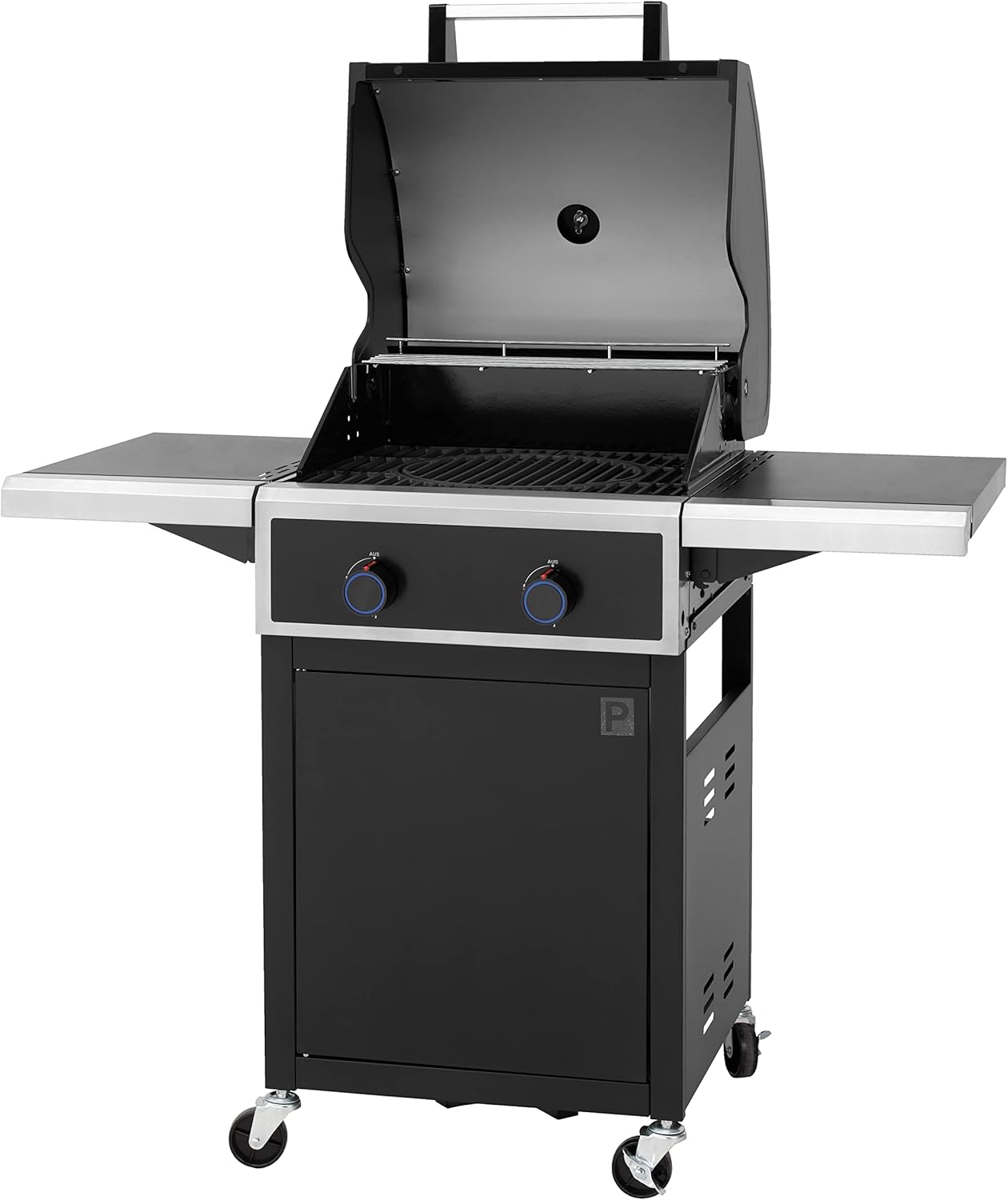 tepro Gasgrill Keansburg 2 mit 2 langlebigen Edelstahl-Brennern, emailierten Guss-Grillrosten, doppelwandigem, pulverbeschichtetem Deckel mit Thermometer, Seitenablagen, Maße ca. 128 x 63 x 114 cm