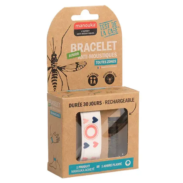 Pulseira anti-mosquitos Manouka Junior para todas as áreas - Coração