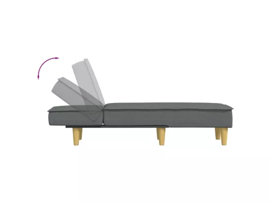 Chaise longue gris foncé tissu
