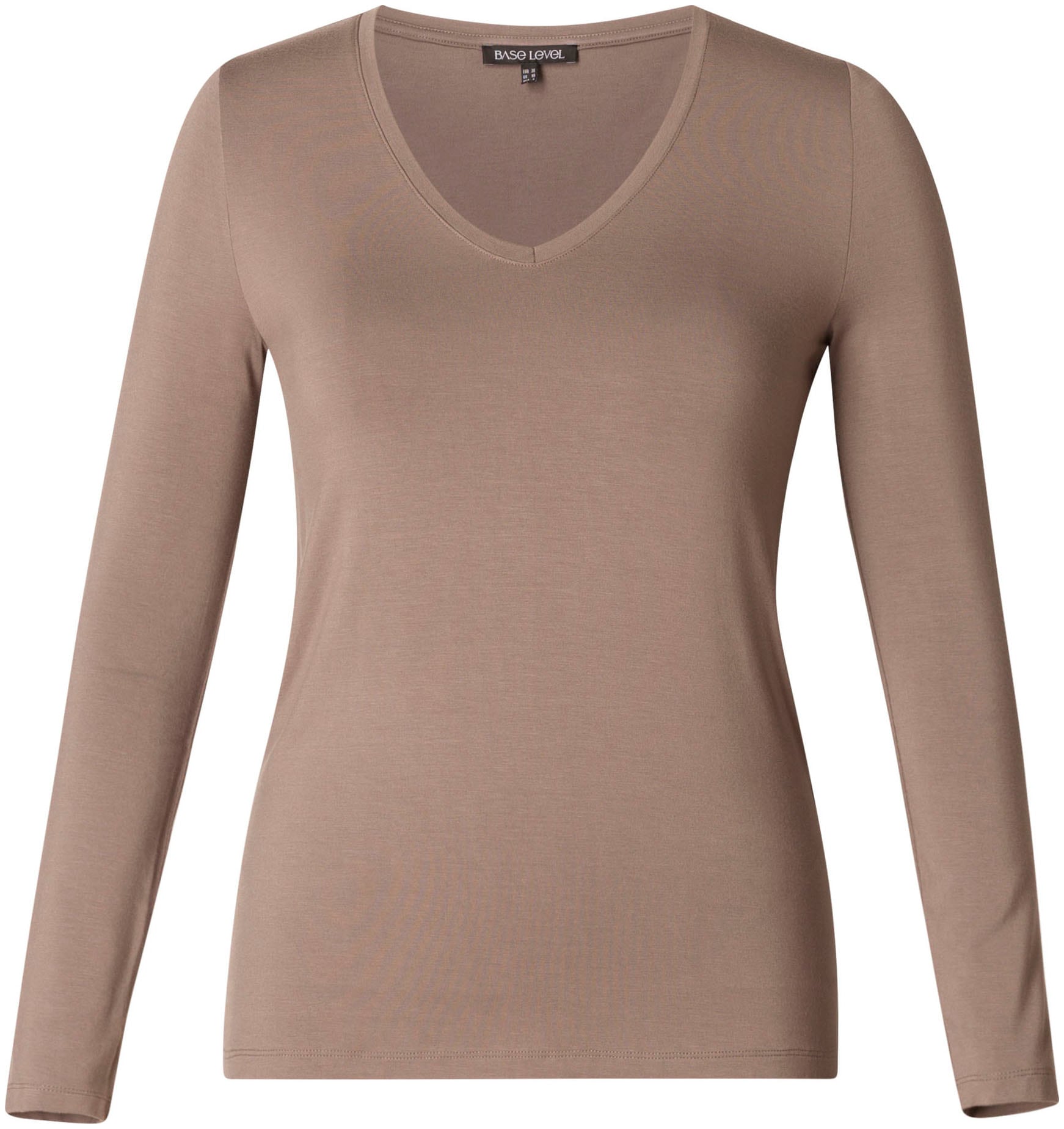 Base Level Curvy Langarmshirt , mit V-Ausschnitt