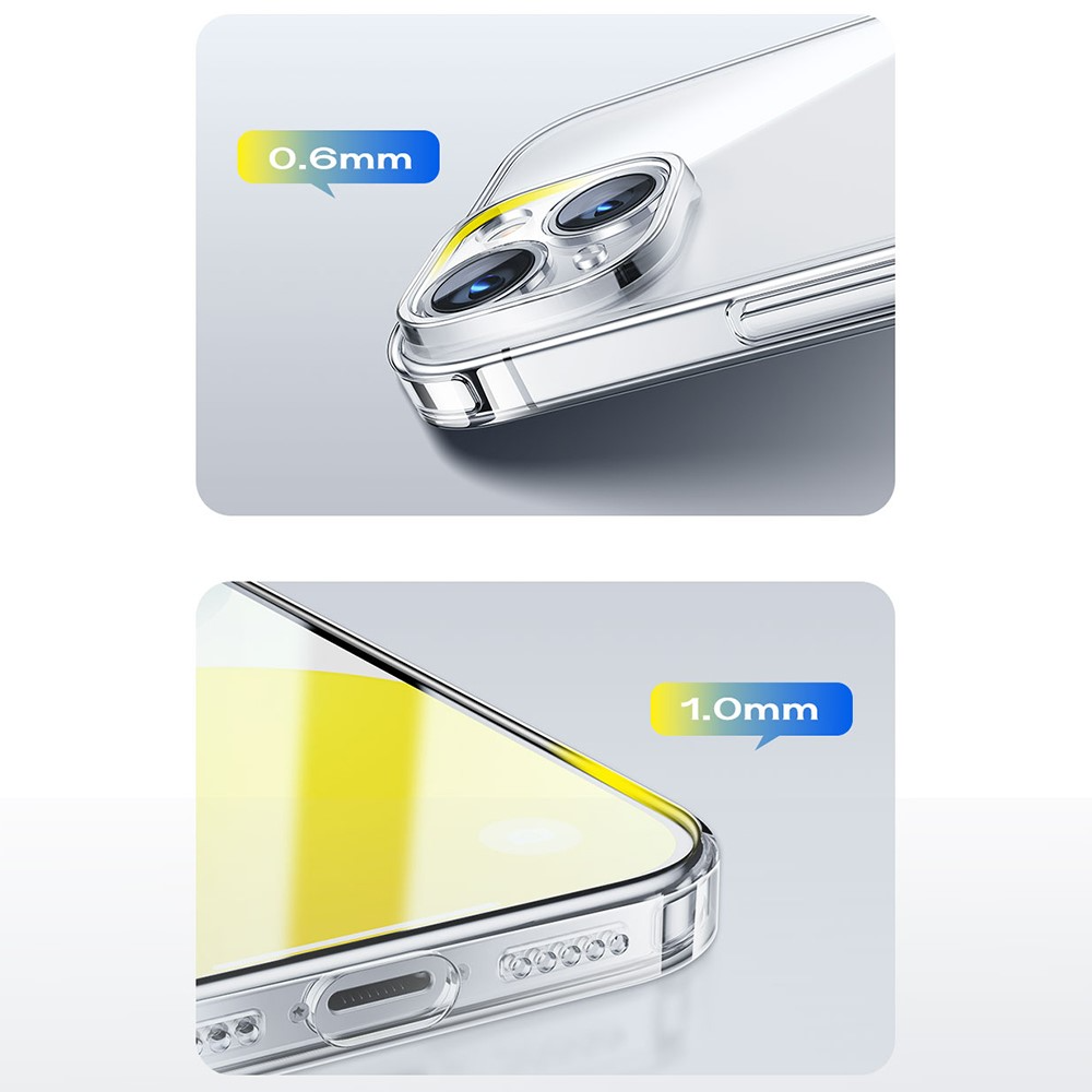 iPhone 15 Simple II Gummi Case Hülle mit Kameraschutz - Transparent