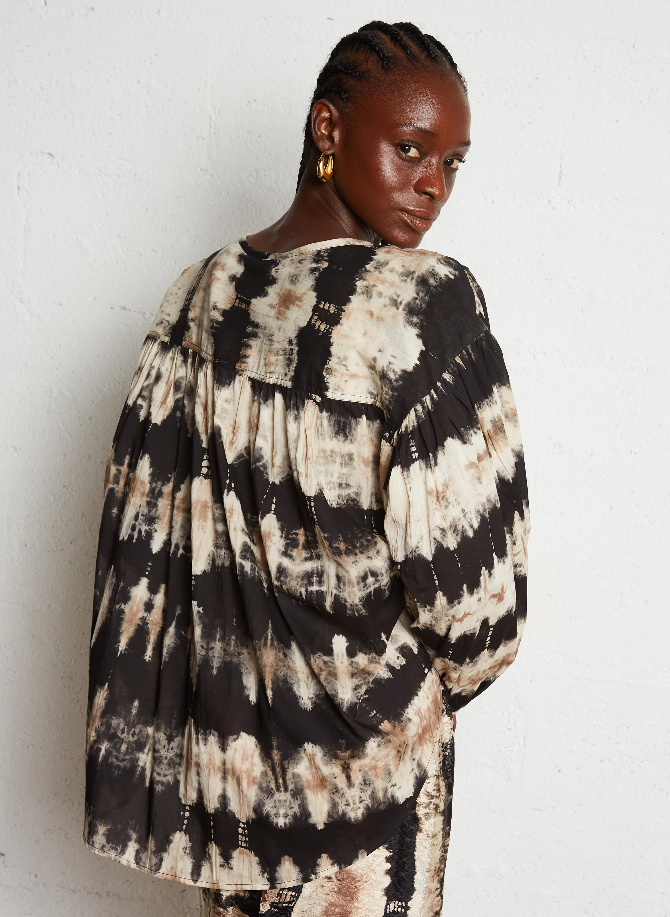 FOLI - Top ample col rond en coton | Multicolore