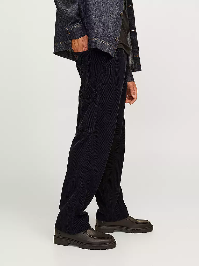 JACK & JONES Cordhose Flared Fit JJSTEDDIE schwarz