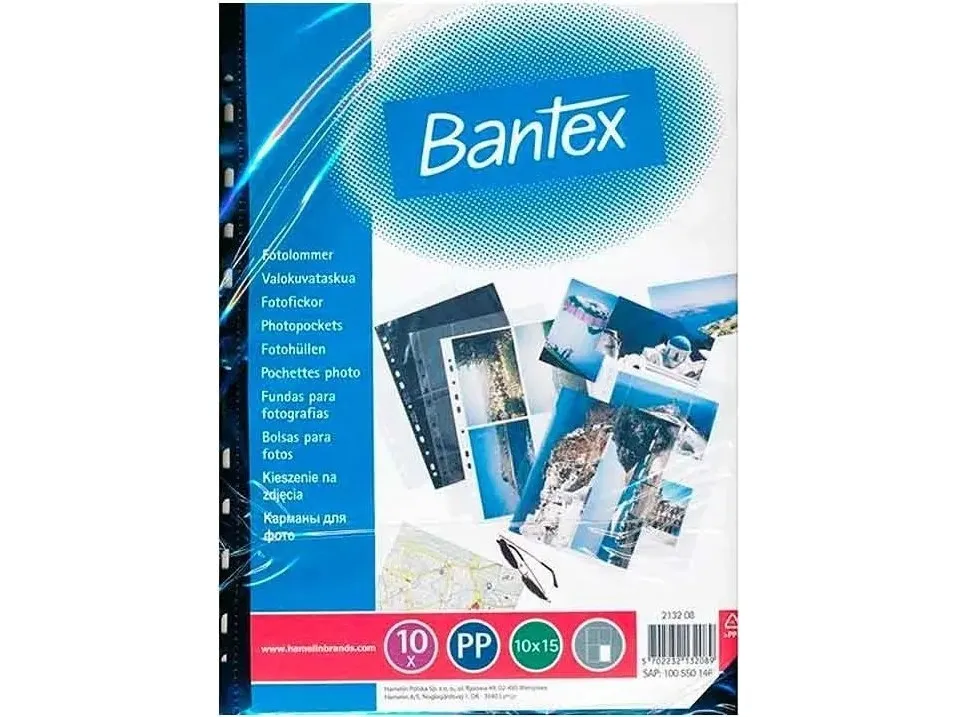 Fotolommer A4 Bantex 10x15 cm sort/klar - (10 stk.)