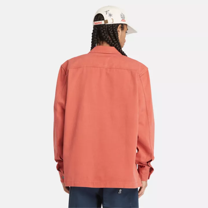 Surchemise aspect délavé pour homme en rouge