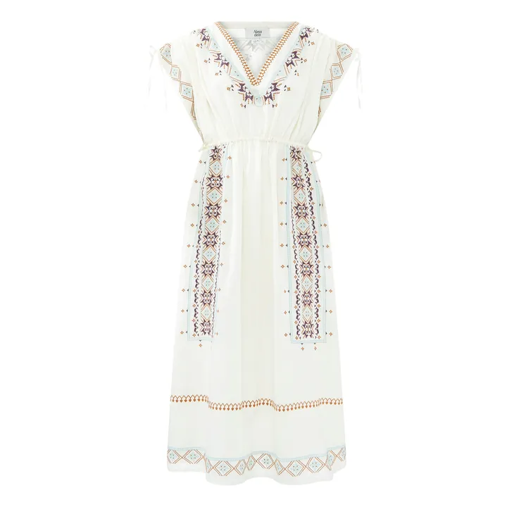 Alma Deia Robe Kaftan Brodée | Blanc cassé