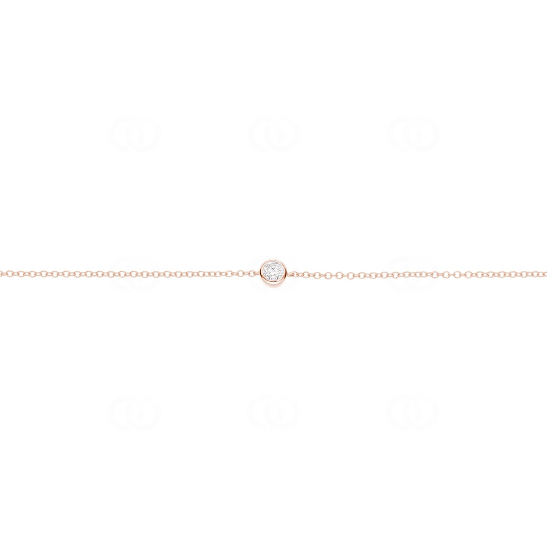 Armband 750/18 K Roségold mit Diamant 0.10 ct H/si