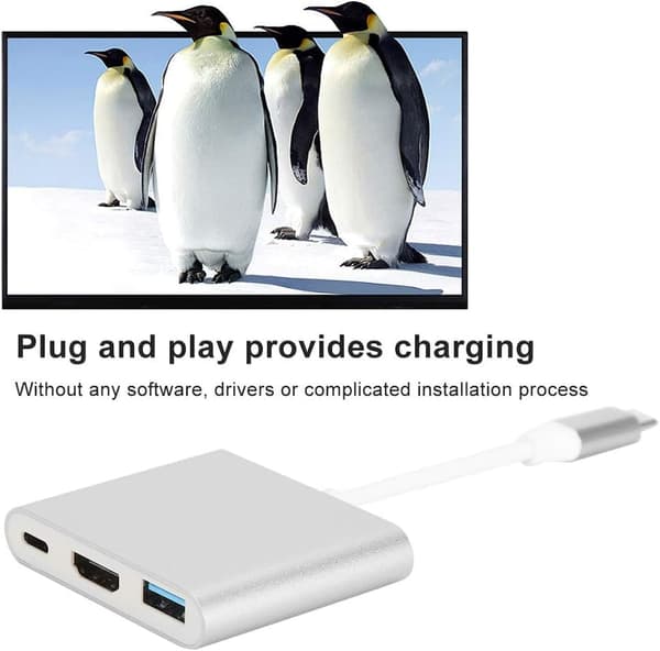 3-i-1 USB-C multiportadapter, HDMI, USB C, USB A