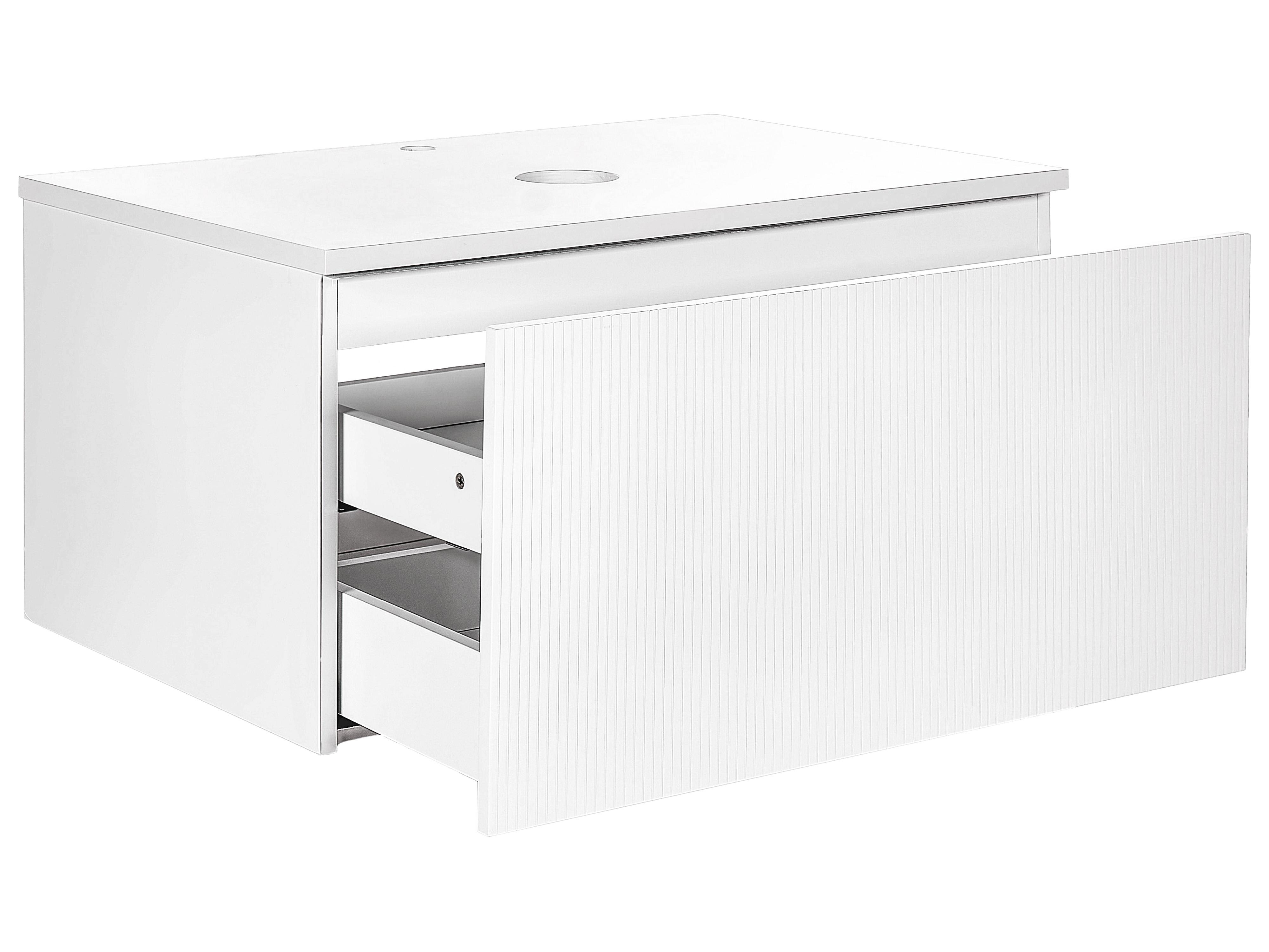 Wandgemonteerde wastafelkast ALZIRA 80 cm Wit