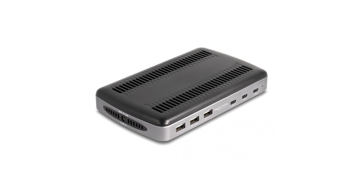 DeLOCKUSB Charging Station met 3 x USB Type-C PD + 3 x USB Type-A (112 W)  (Grijs/zwart)