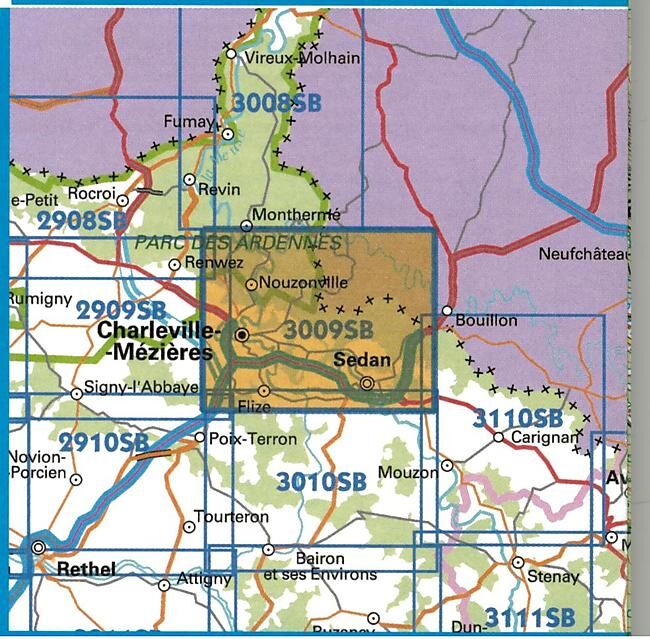 IGN - 3009 SB CHARLEVILLE MEZIERES 1 25 000