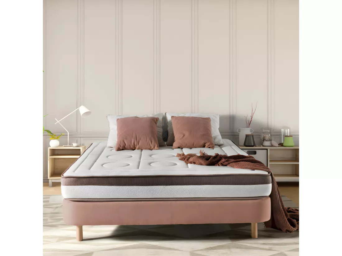 Matelas 160X200 extradoux 7 zones à mémoire de forme 21 cm - Toscana Deluxe - équilibré - Literie confort