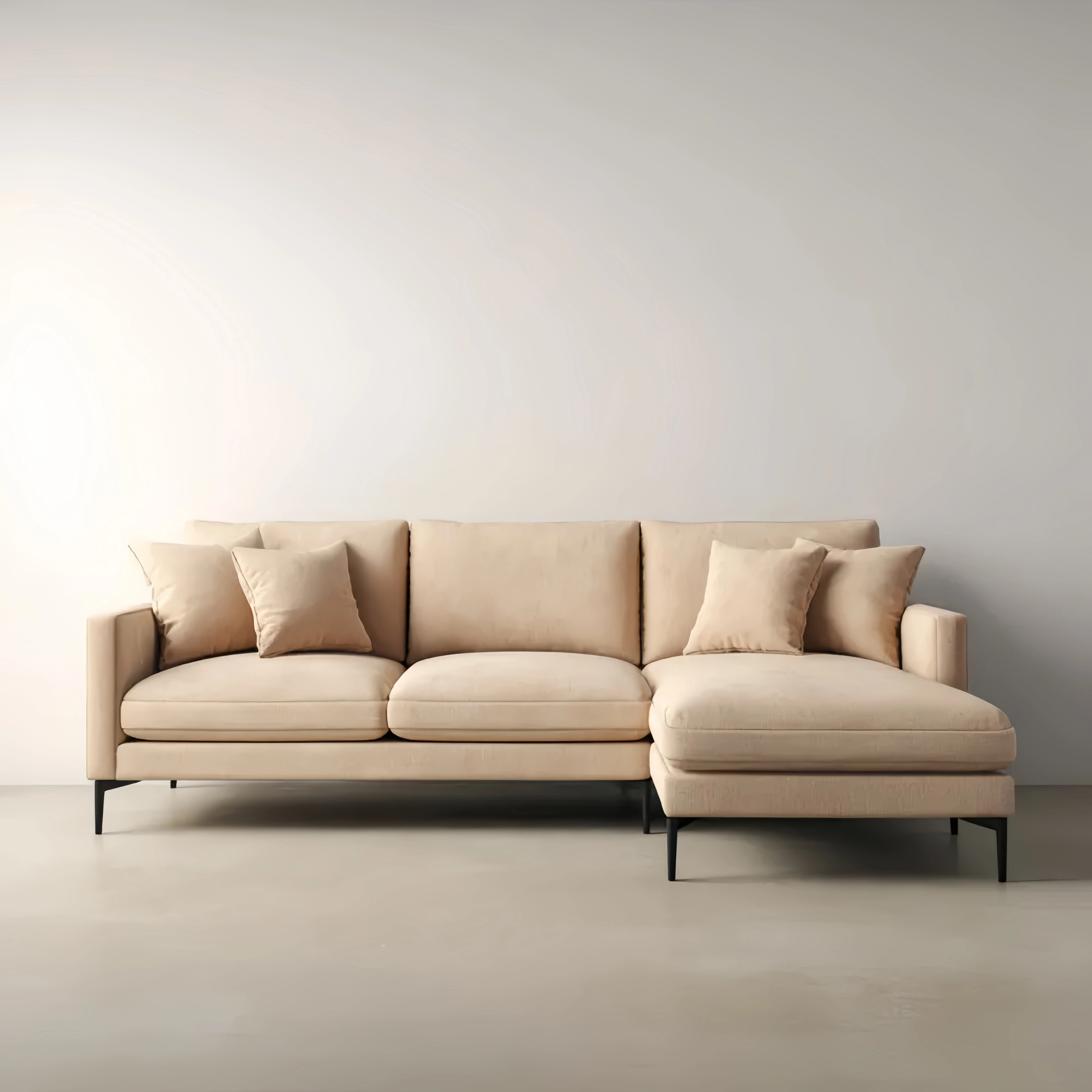 Modernes Ecksofa 250x150x85 cm - Beige