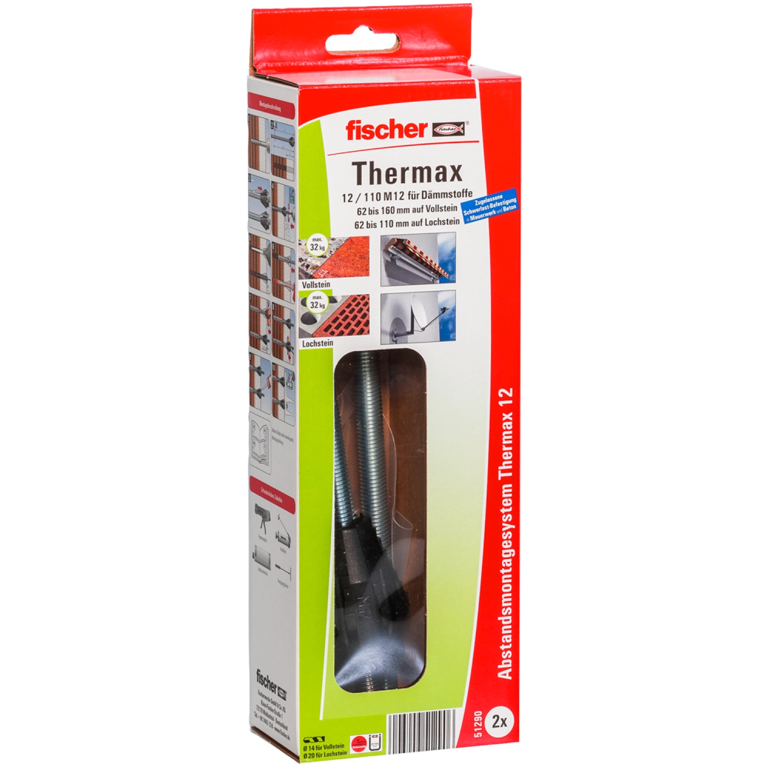Fischer 51290 TherMax 12/110 M12 thermisch gescheiden afstandsmontage (2st)