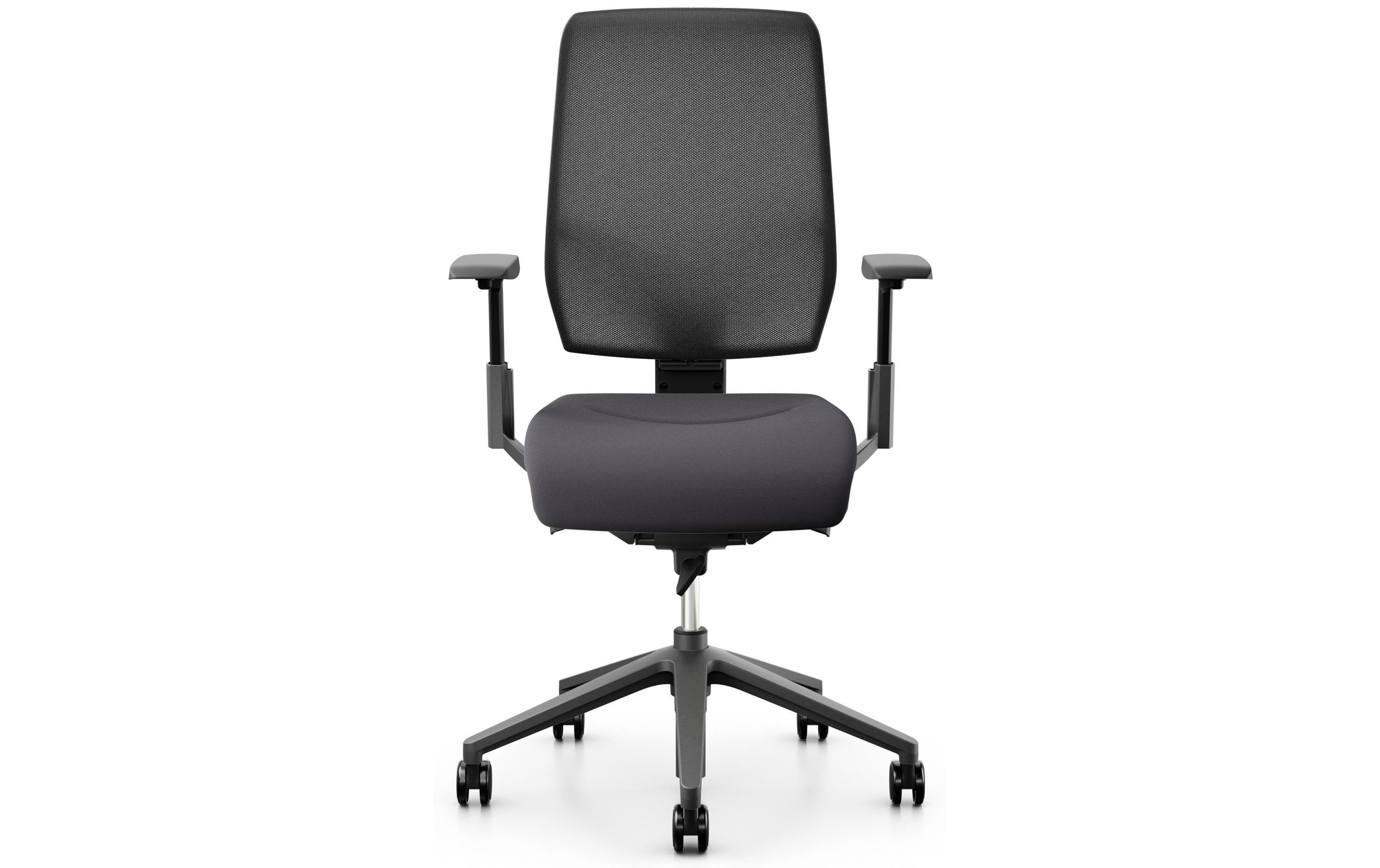 Bürostuhl 68 mit Netzrücken und Armlehnen, Charcoal<br>Klassischer Arbeitsstuhl ideal für aktives Sitzen