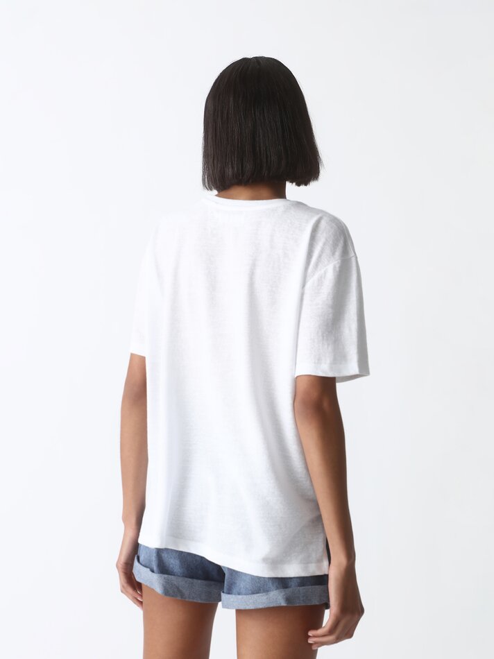 Camiseta de manga curta estampada - Branco-sujo