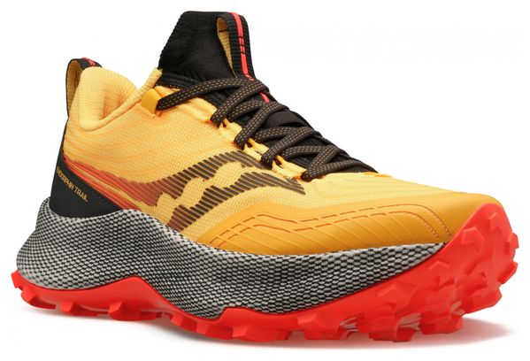 Chaussures Trail Saucony Endorphin Trail Jaune Rouge Femme