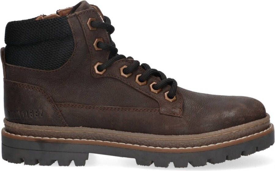 Braqeez 425920-517 Jongens Veterboots Bruin Leer Veters