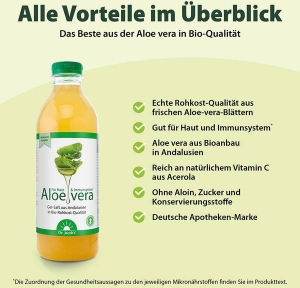 Dr. Jacob's Aloe-vera-Gel-Saft Bio Rohkost Acerola, 1 l