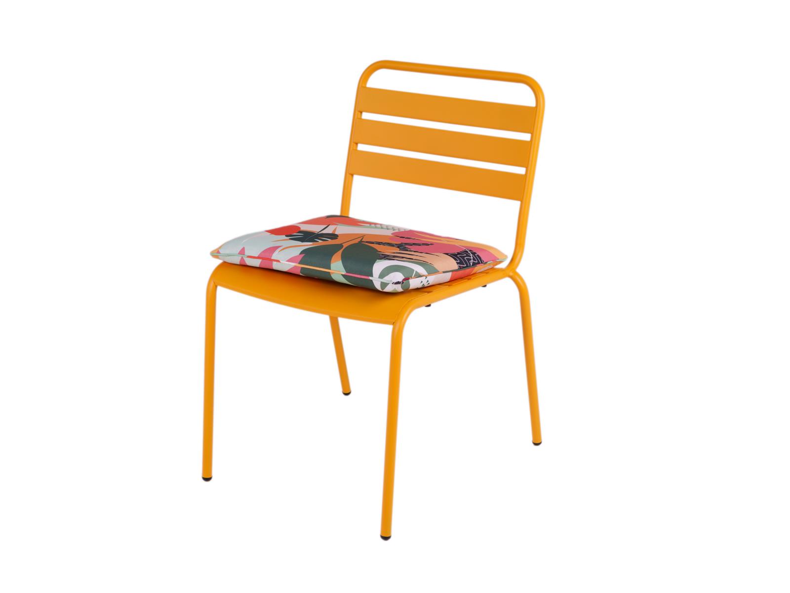 Metalen tuinstoel Max okergeel - set van 2