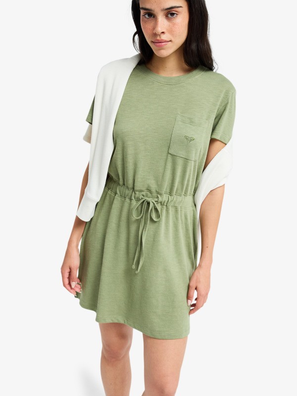 Sunny Expedition Solid Robe T-shirt nouée Vert Femme