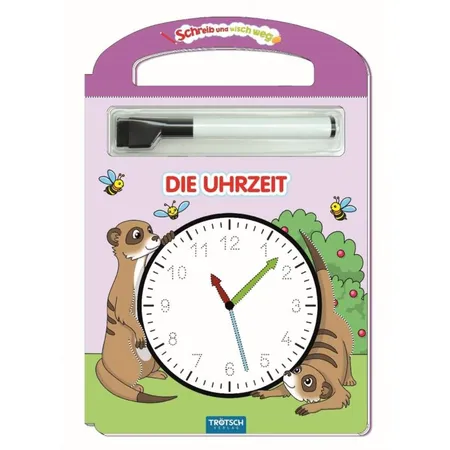 Trötsch Die Uhrzeit mit Stift Schreib und wisch weg