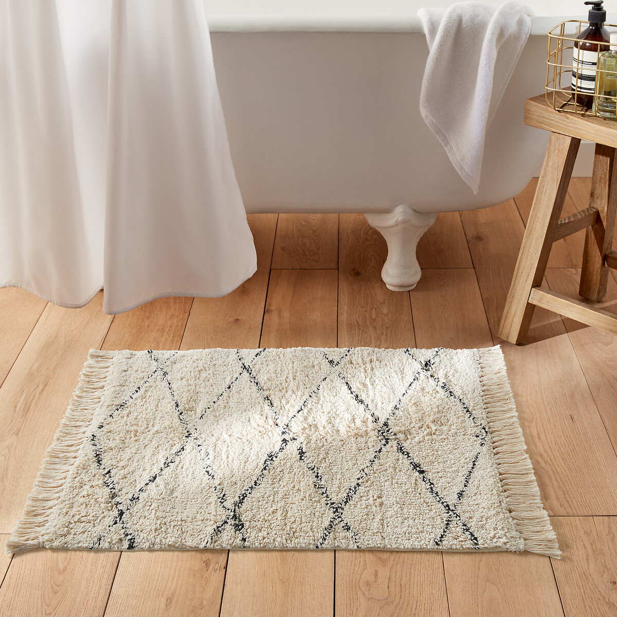 LA REDOUTE INTERIEURS<br>Tapete de banho cru/preto 1600g/m², Fatouh