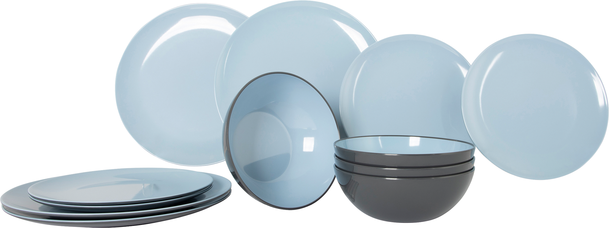 Gimex Vivid Line Geschirr 12 tlg Blau