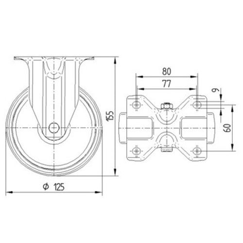 TENTE 3478 UFR 125 P62 blauw bokwiel 125 mm