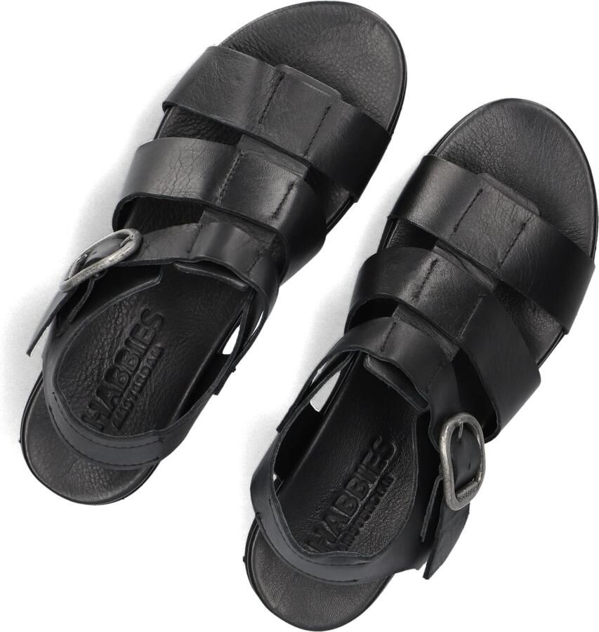 Shabbies Amsterdam Shabbies Dames Sandalen met hak Maro Bold Zwart Leer Plateauzool