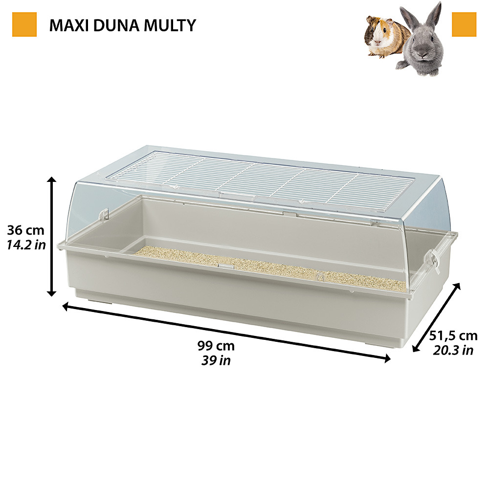 Ferplast maxi duna cage pour rongeurs pour hamsters, cochons d'inde, cochons d'inde, lapins, en plastique. 99x51,5xh36cm