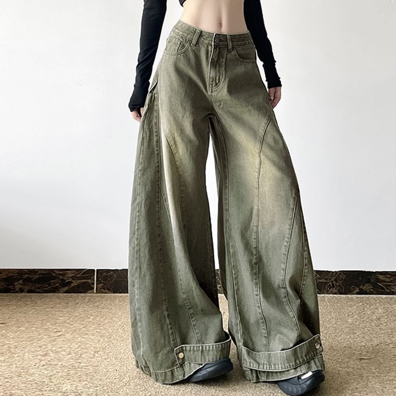 Honet - Low Rise Washed Loose-Fit Wijde Jeans