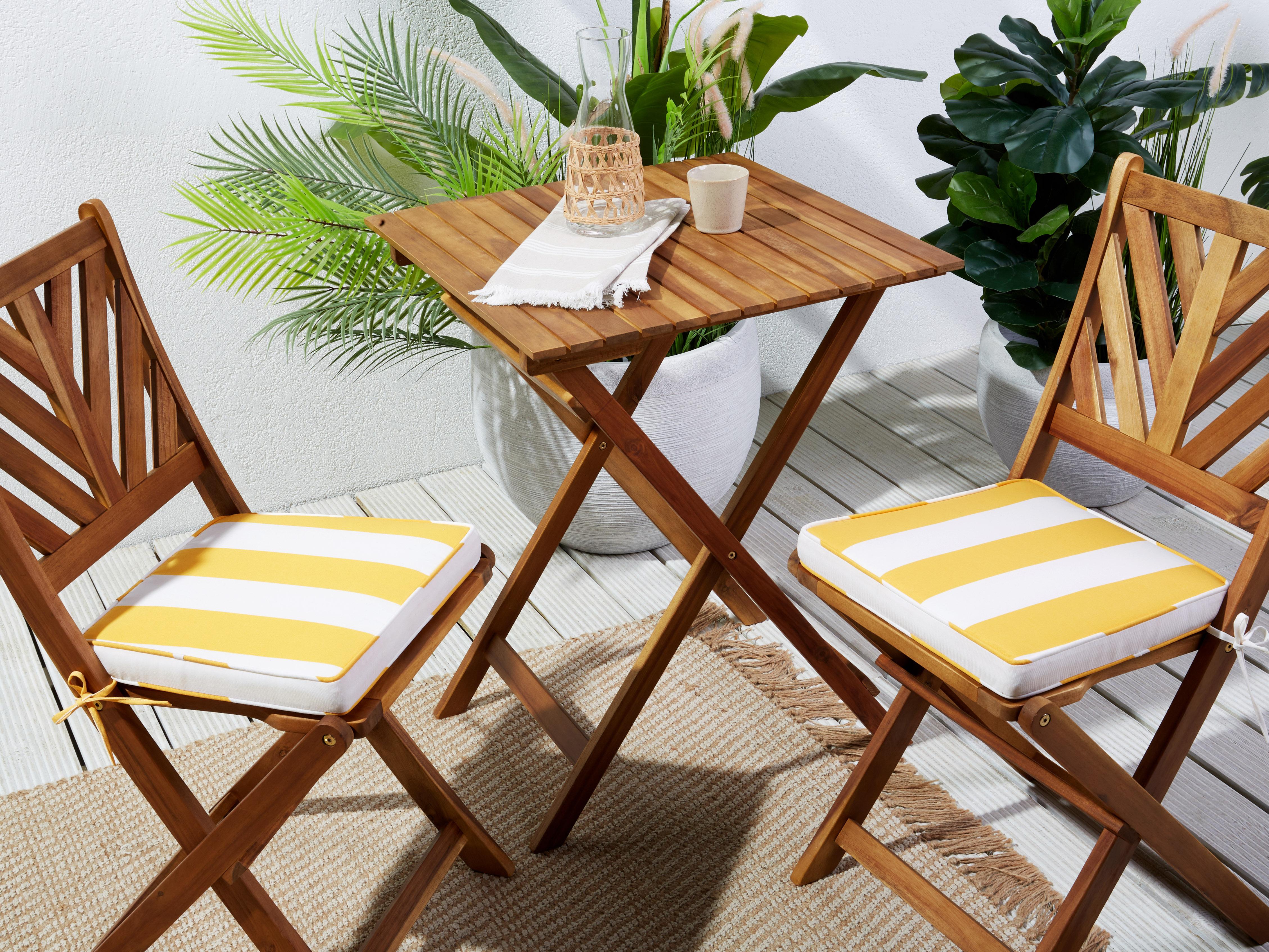 Set van 2 tuinzitkussens TERNI 37 x 34 cm Geel