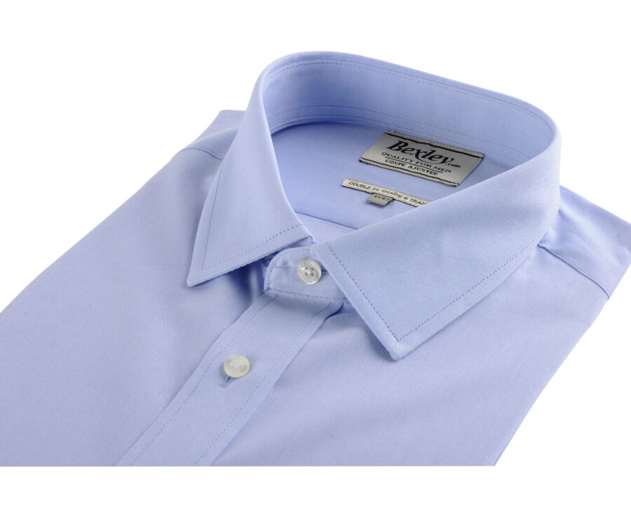 Chemise bleu ciel popeline - Col français - LOUIS.