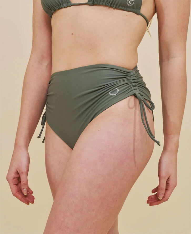 Cartel Copenhagen Wanita højtaljet justerbar bikini underdel Army