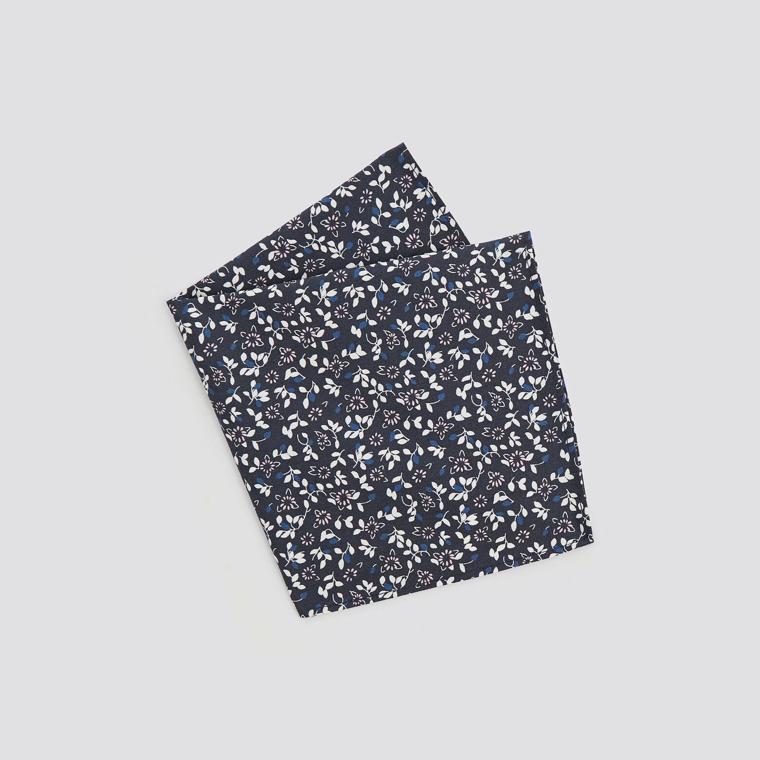 Pochette costume fleurie Bleu foncé
