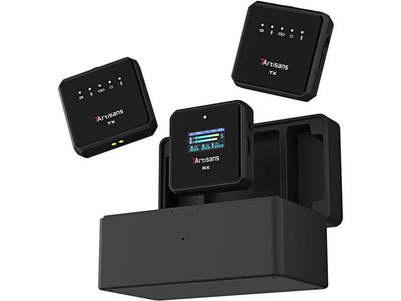 7Artisans Mikrofone DMic-S (one receiver   two transmitters Drahtlose Lavalier-Mikrofone, kompatibel mit Kameras und mobilen Geräten