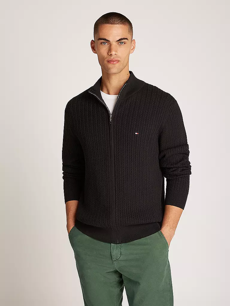 TOMMY HILFIGER Strickjacke schwarz