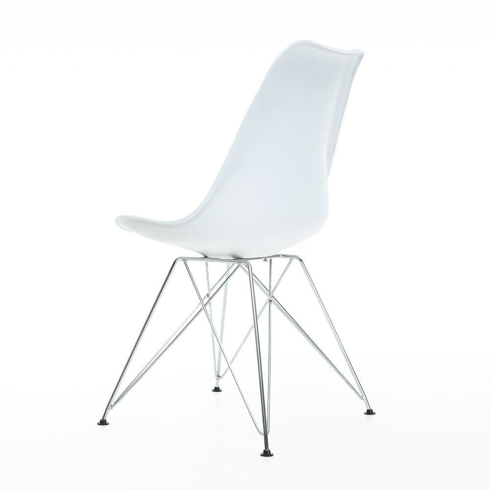 Eetkamerstoel Metal wit - chroom onderstel