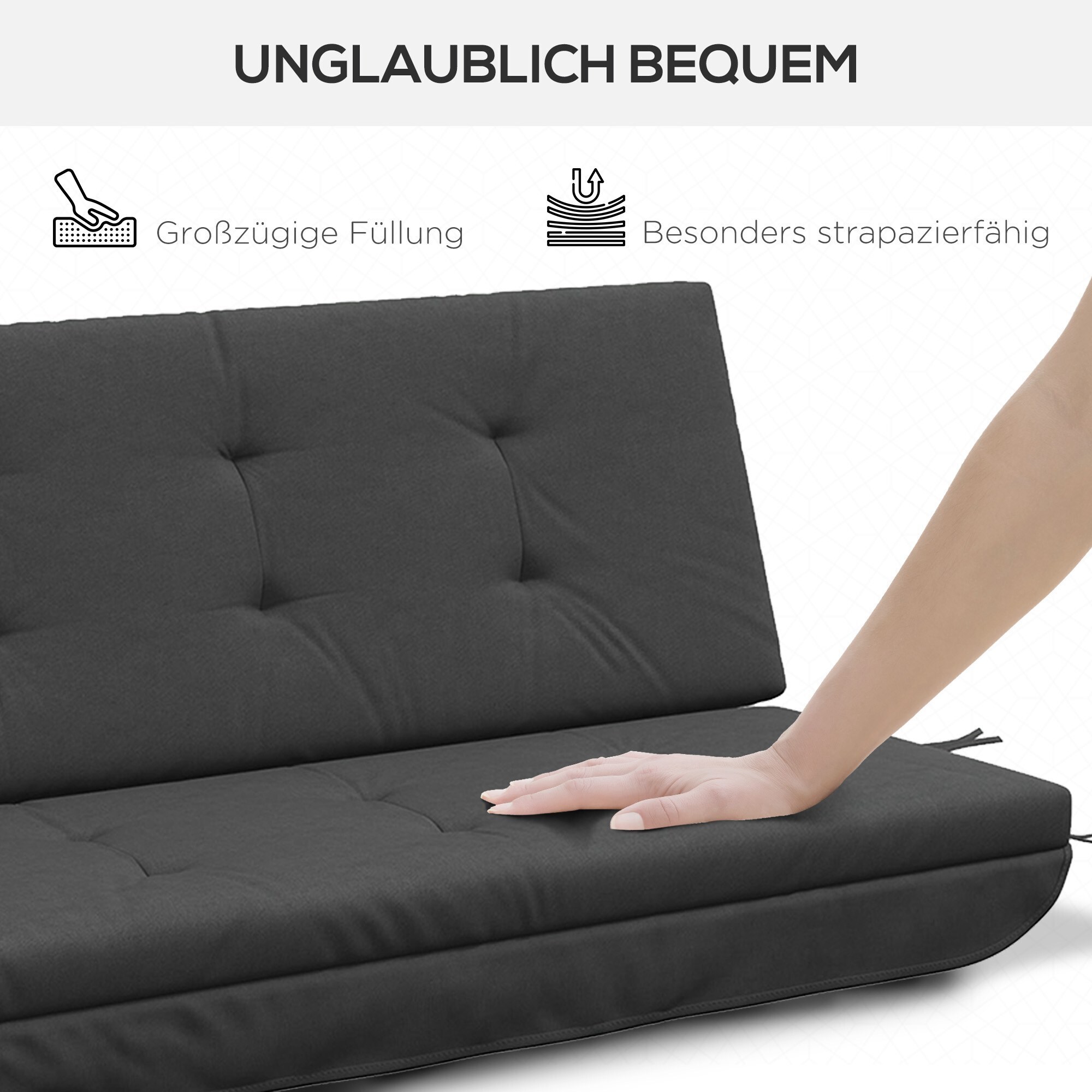 Outsunny Sitzkissen mit 6 Bändern 170L x 100B x 8H cm