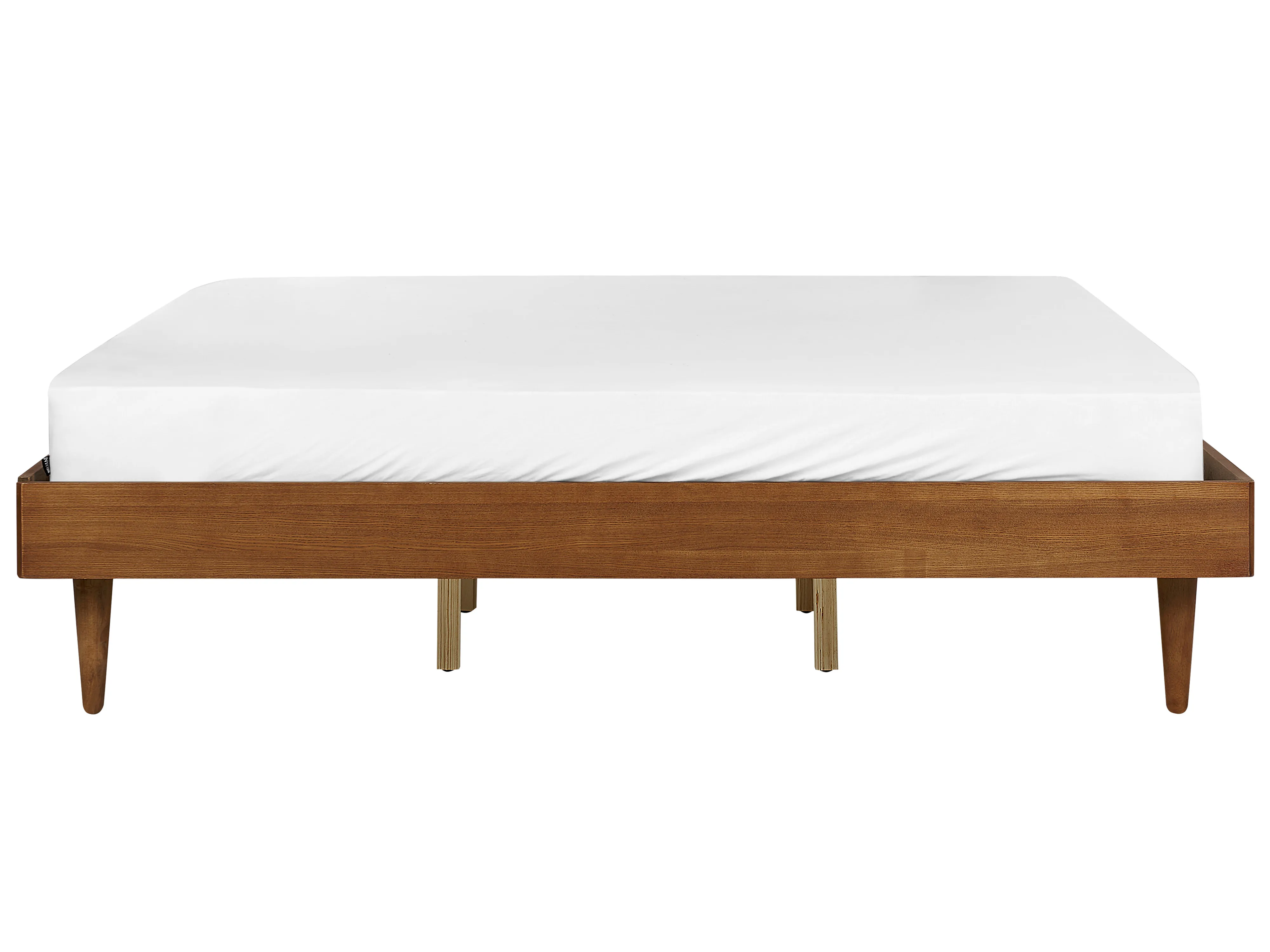 Bed met LED-verlichting TOUCY 180 x 200 cm Bruin essenhout
