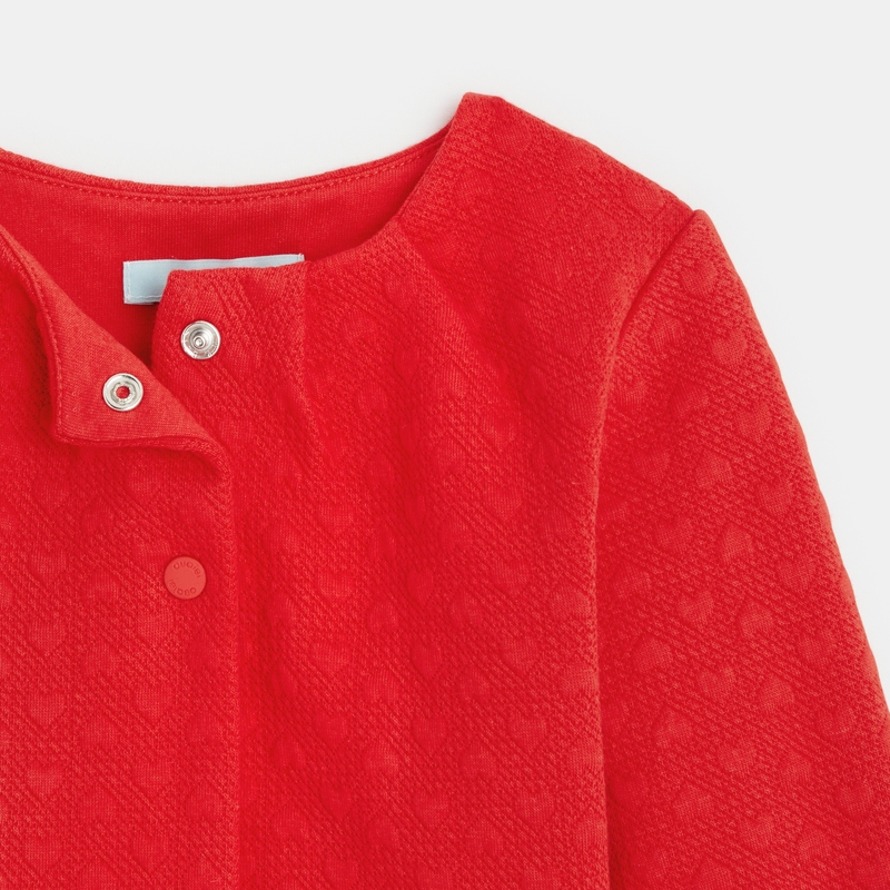 Gilet molleton rouge bébé fille
