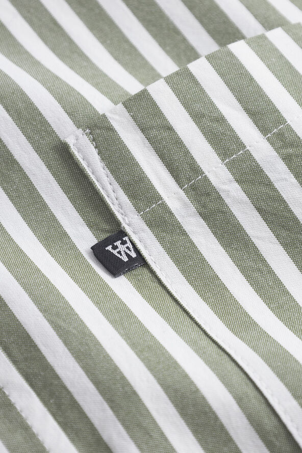 Wood Wood WWDay Striped Shirt Off-white/green stripes
