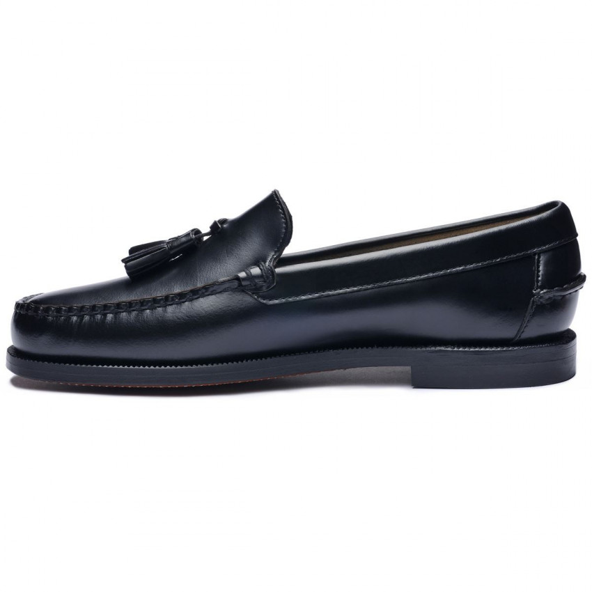 CLASSIC WILL Noir MOCASSIN-Mocassin à glands femme en cuir pleine fleur coloris noir